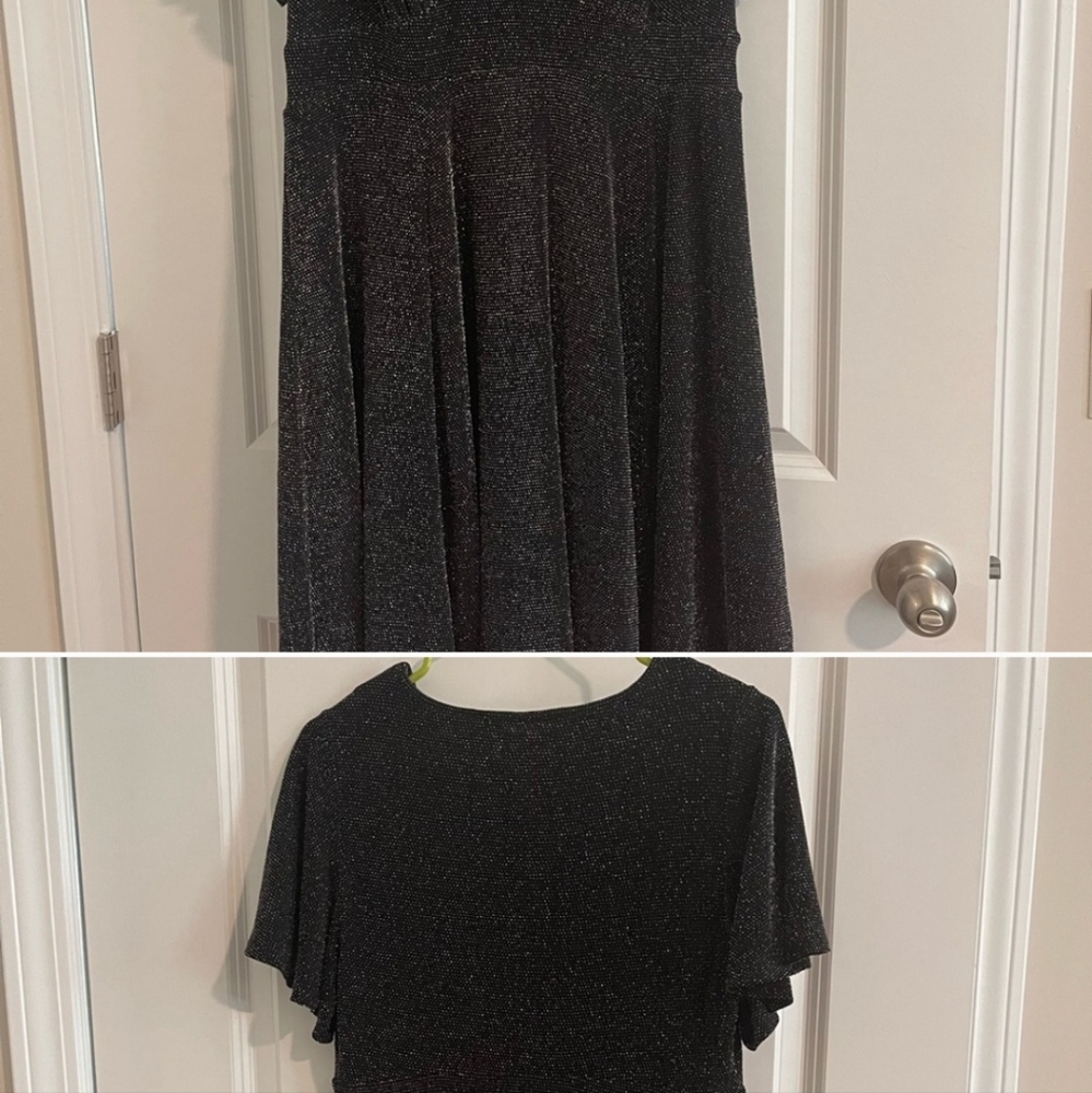 NWT Torrid Sparkly V Neck Black Dress